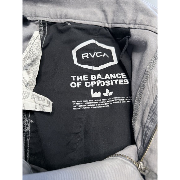 RVCA Week End Fit‎ Pants Men's 34 Grey Chino Flat Front Straight Casual - Picture 4 of 6